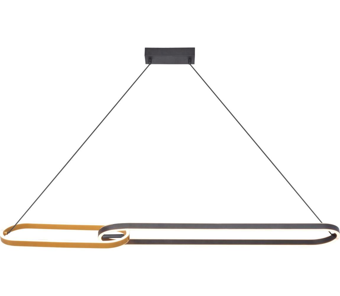 Zuma Line P241145502A - LED Lustr na lanku RAVON 2xLED/40W/230V černá/zlatá P241145502A