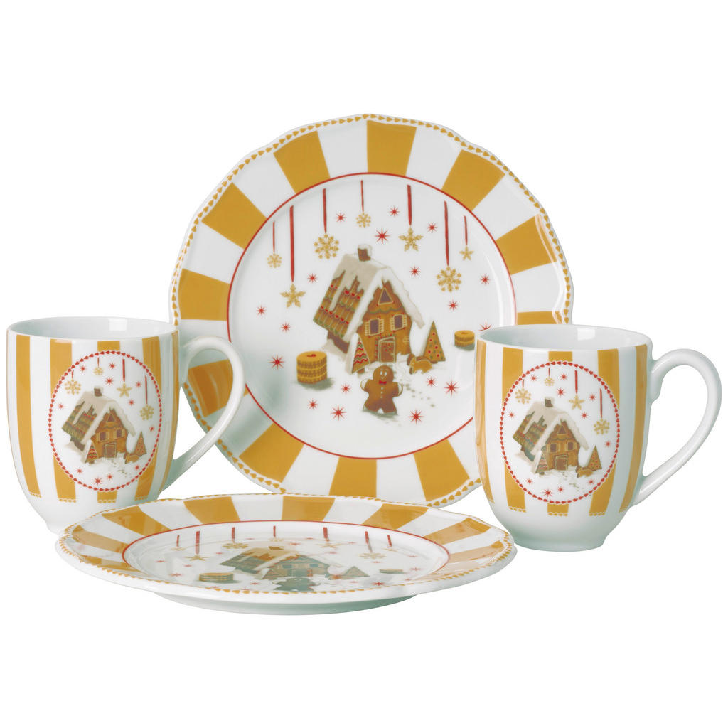 Hutschenreuther SNÍDAŇOVÁ SOUPRAVA Christmas Love Beige 4dílné
