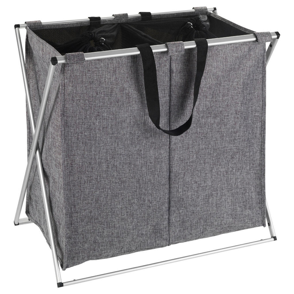 KOŠ NA PRÁDLO, šedá, barvy hliníku 1