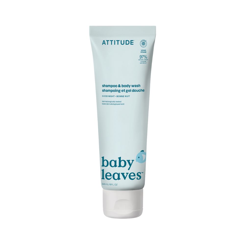 ATTITUDE Baby Leaves Dětské tělové mýdlo a šampon 2v1 Good Night 240 ml