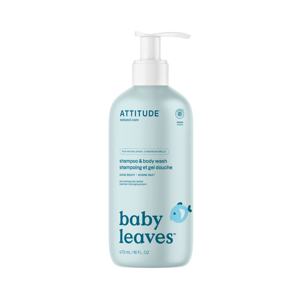 ATTITUDE Baby Leaves Dětské tělové mýdlo a šampon 2v1 Good Night 473 ml