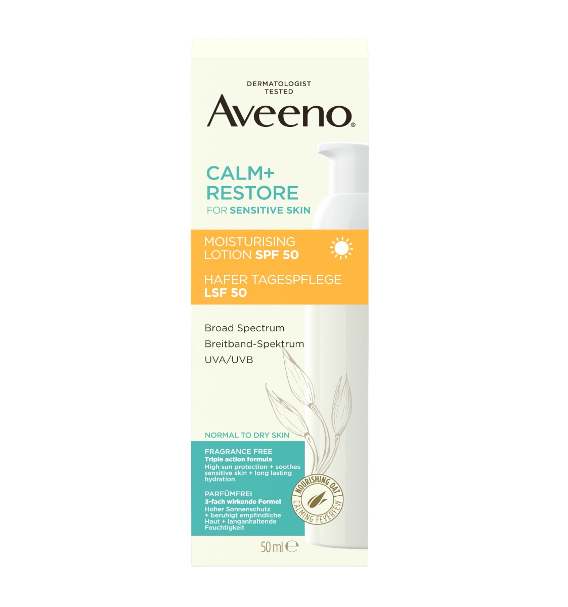 Aveeno Calm+Restore Hydratační mléko SPF50 50 ml