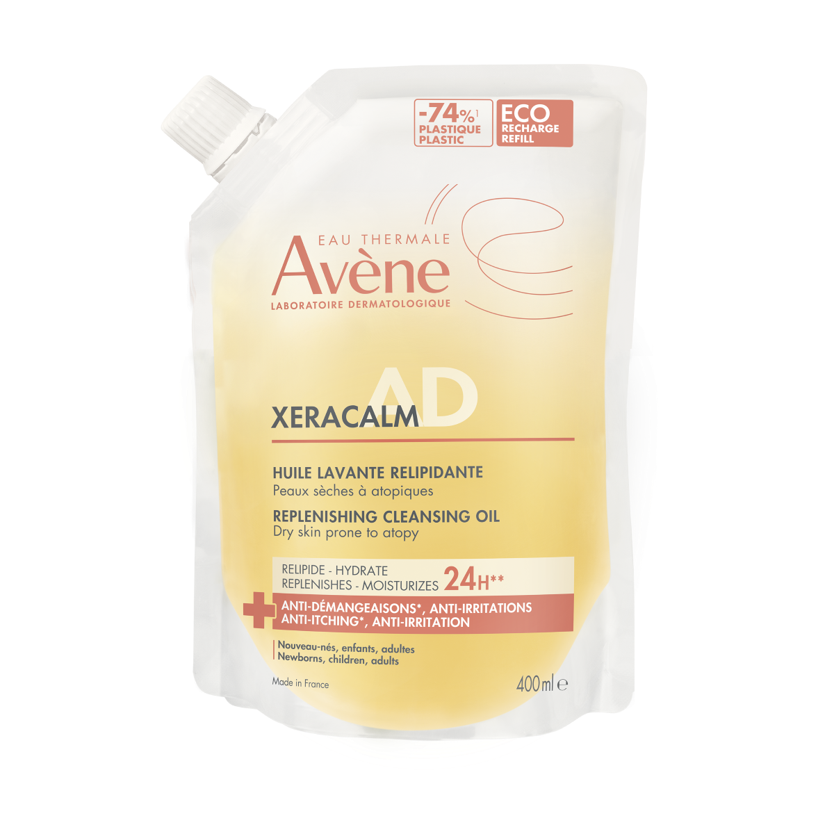 Avène Xeracalm AD relipidační mycí olej náplň 400 ml