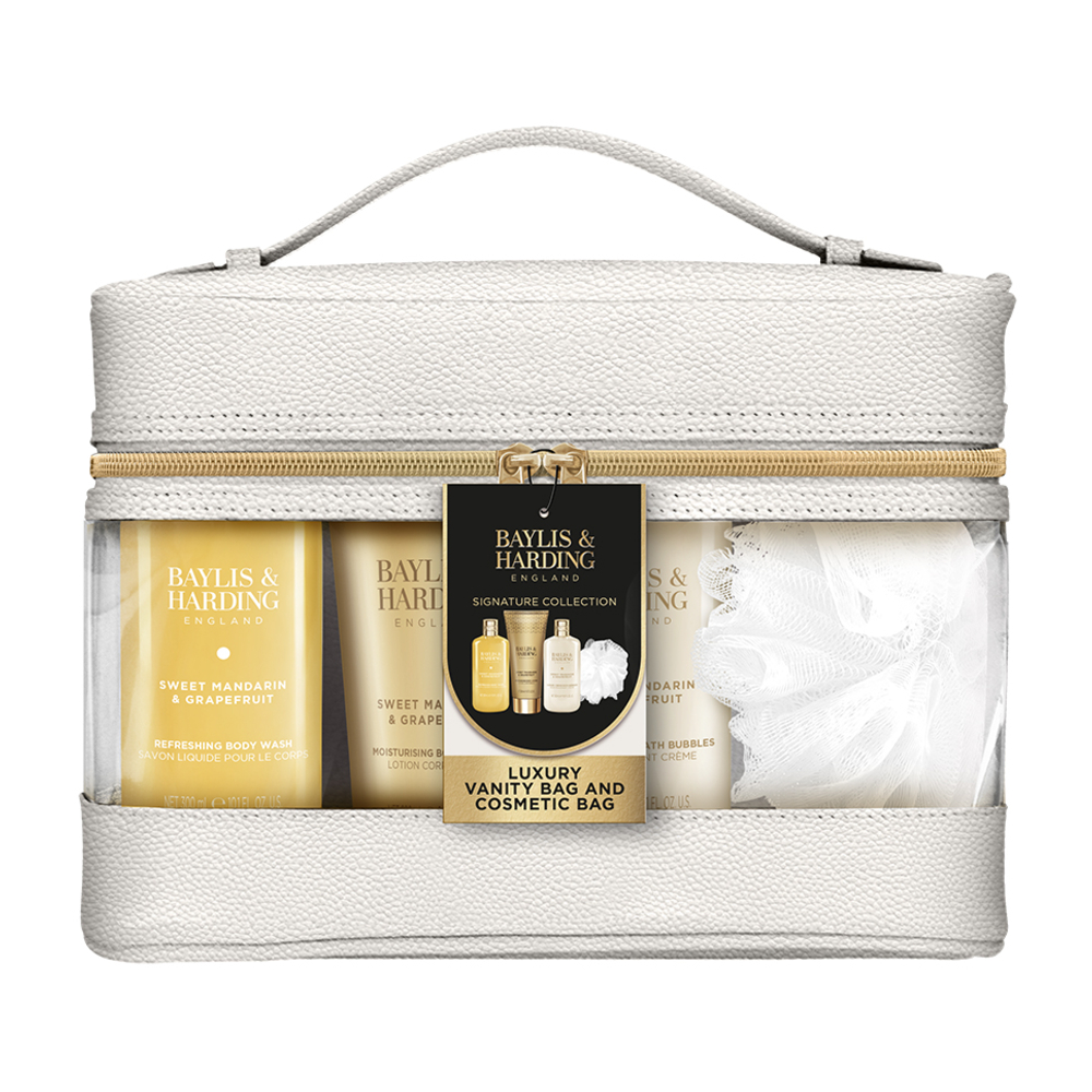 Baylis & Harding Sada péče o tělo v toaletní taštičce Mandarinka & Grapefruit 5 ks