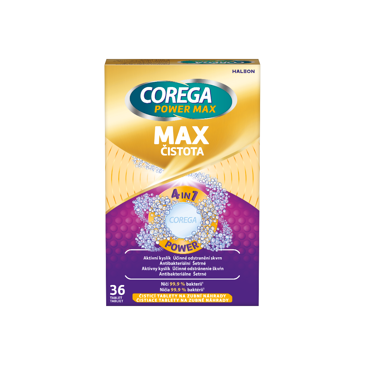 Corega Power Max Max čistota čisticí tablety 36 ks
