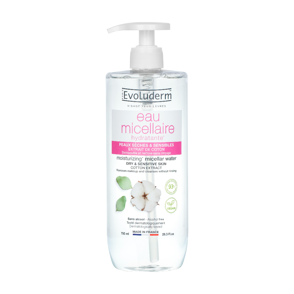 Evoluderm Micelární voda s bavlníkovým extraktem 750 ml