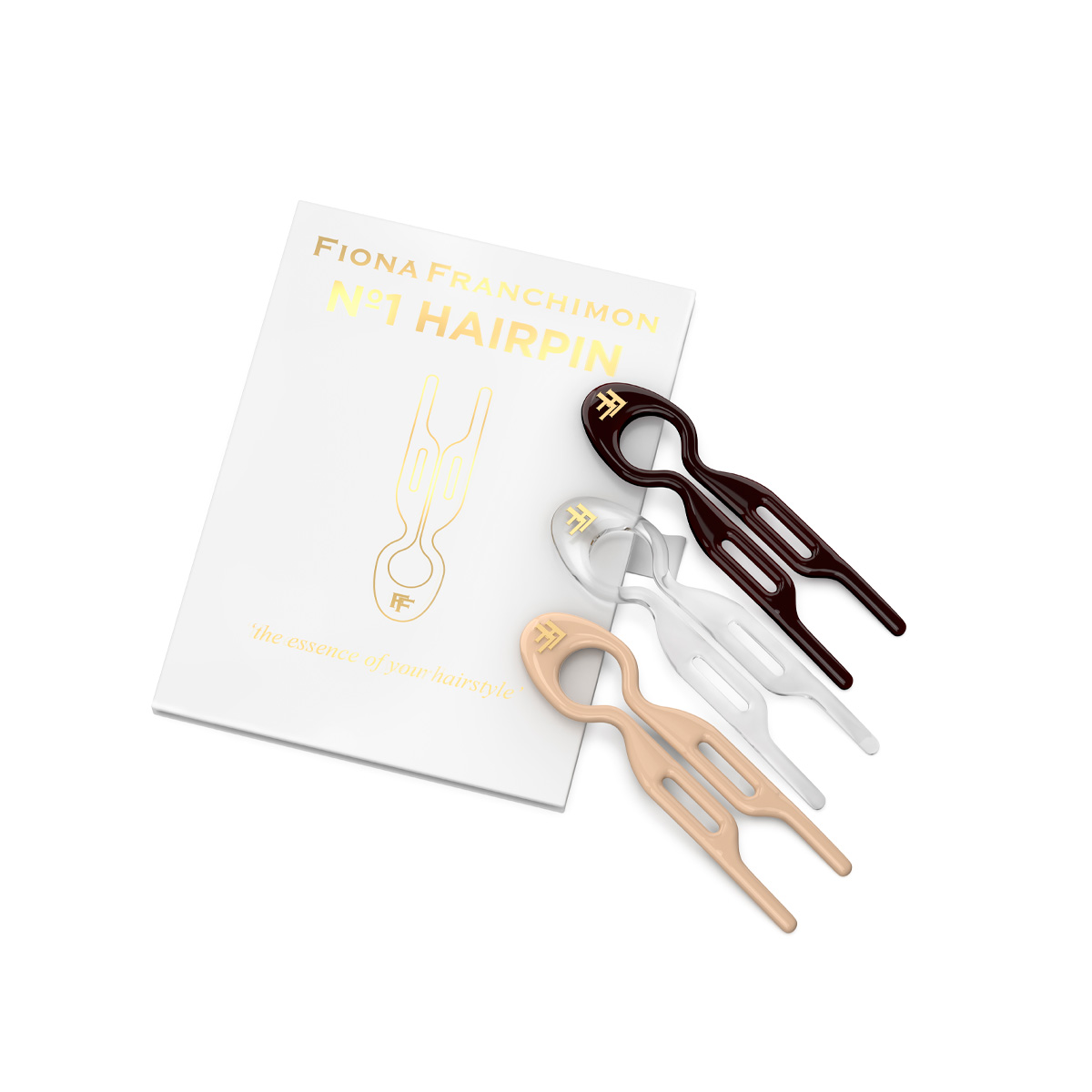 Fiona Franchimon Nº 1 Hairpin London Collection (Brown, Transparent, Soft Beige) 3 ks 3 ks