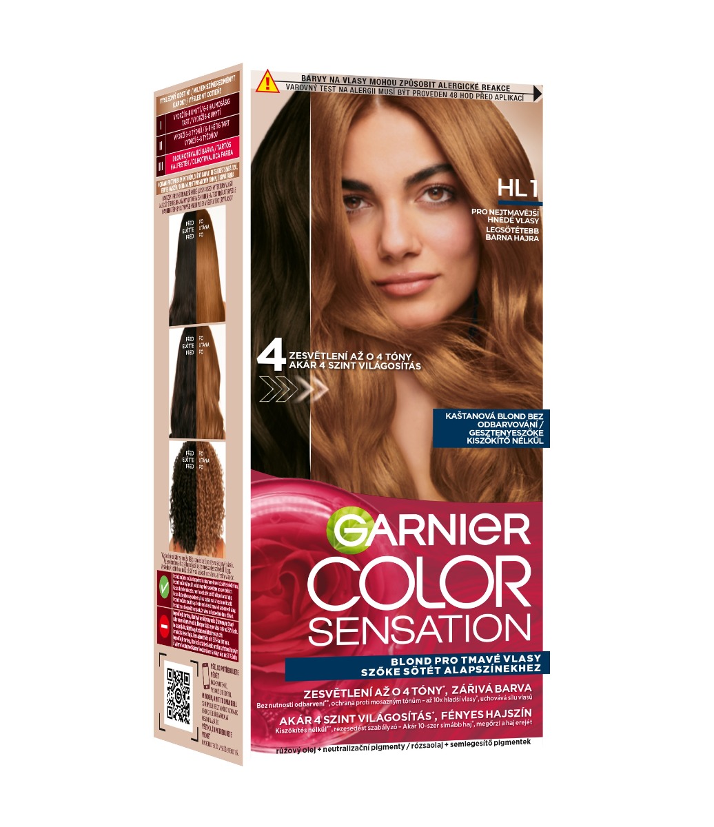 Garnier Color Sensation HL1 Kaštanová blond barva na hnědé vlasy
