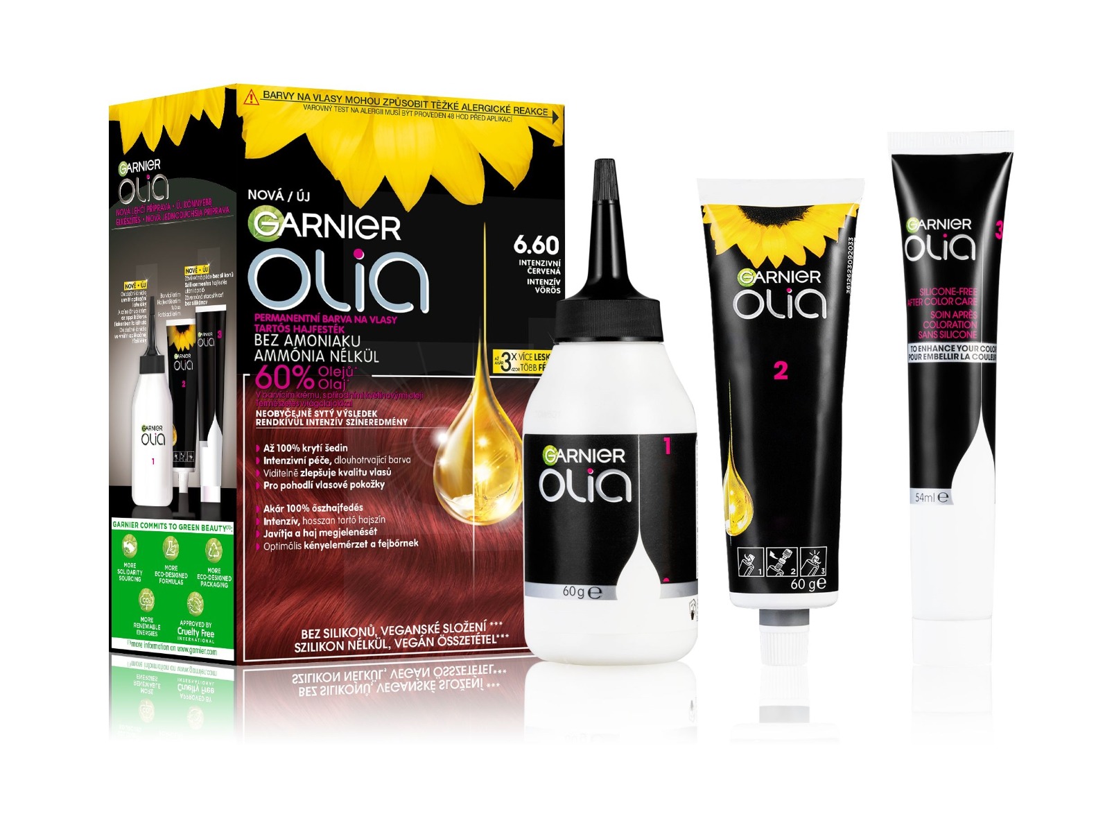 Garnier Olia 6.60 Intenzivní červená permanentní barva na vlasy