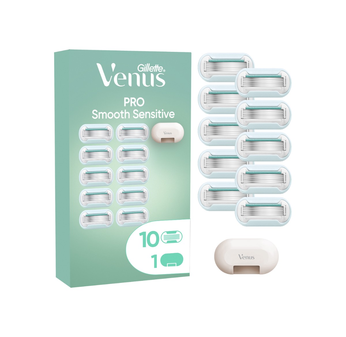 Gillette Venus Pro Smooth Sensitive dámské holicí hlavice + kryt 10 ks