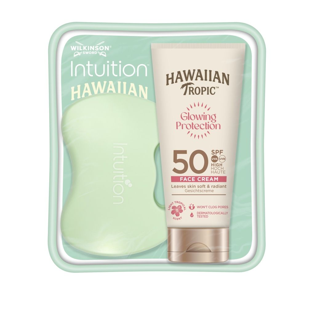 Hawaiian Tropic Glowing Protection Face Cream SPF50 + Wilkinson Intuition Complete krém 50 ml + holicí strojek