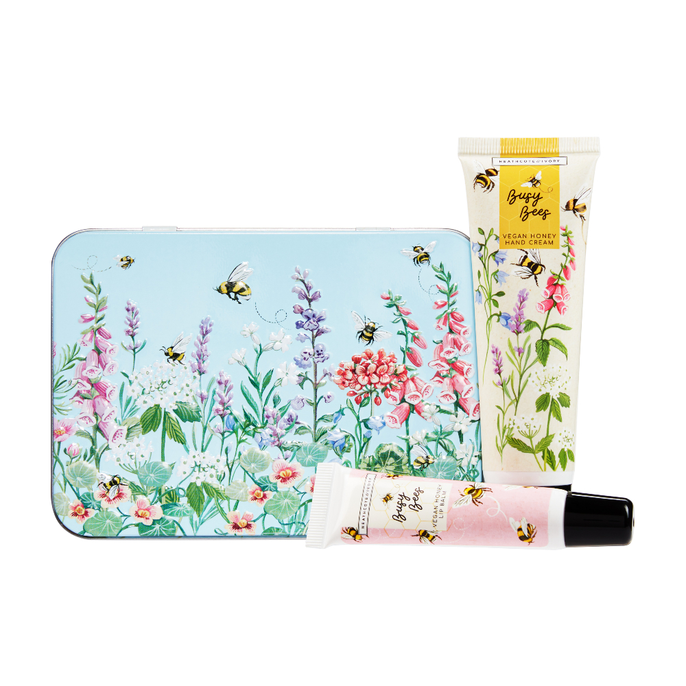 Heathcote & Ivory Busy Bees Dárková sada v plechovce Tymián a med 2 ks