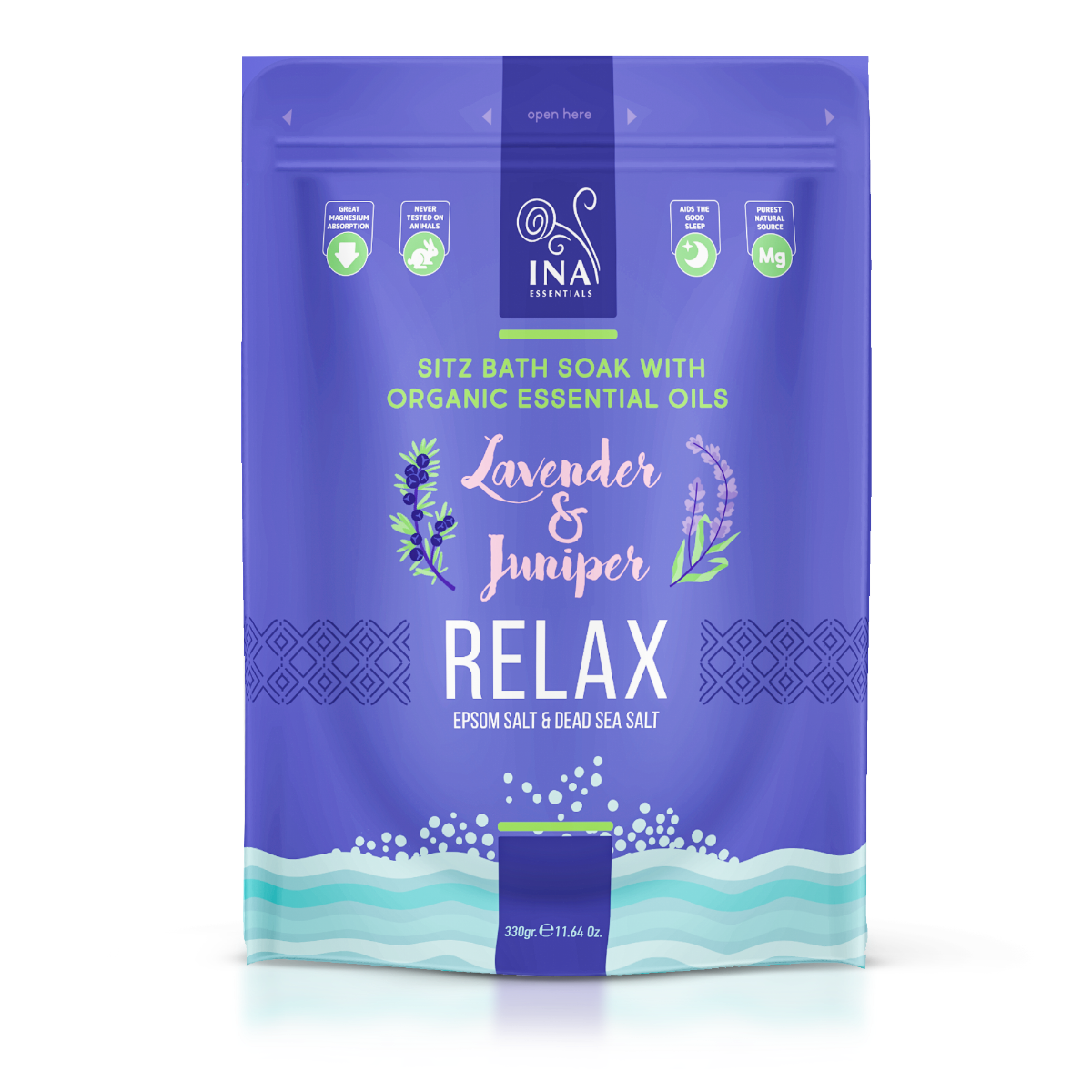 InaEssentials Relax Koupelová sůl pro uvolnění stresu 330 g