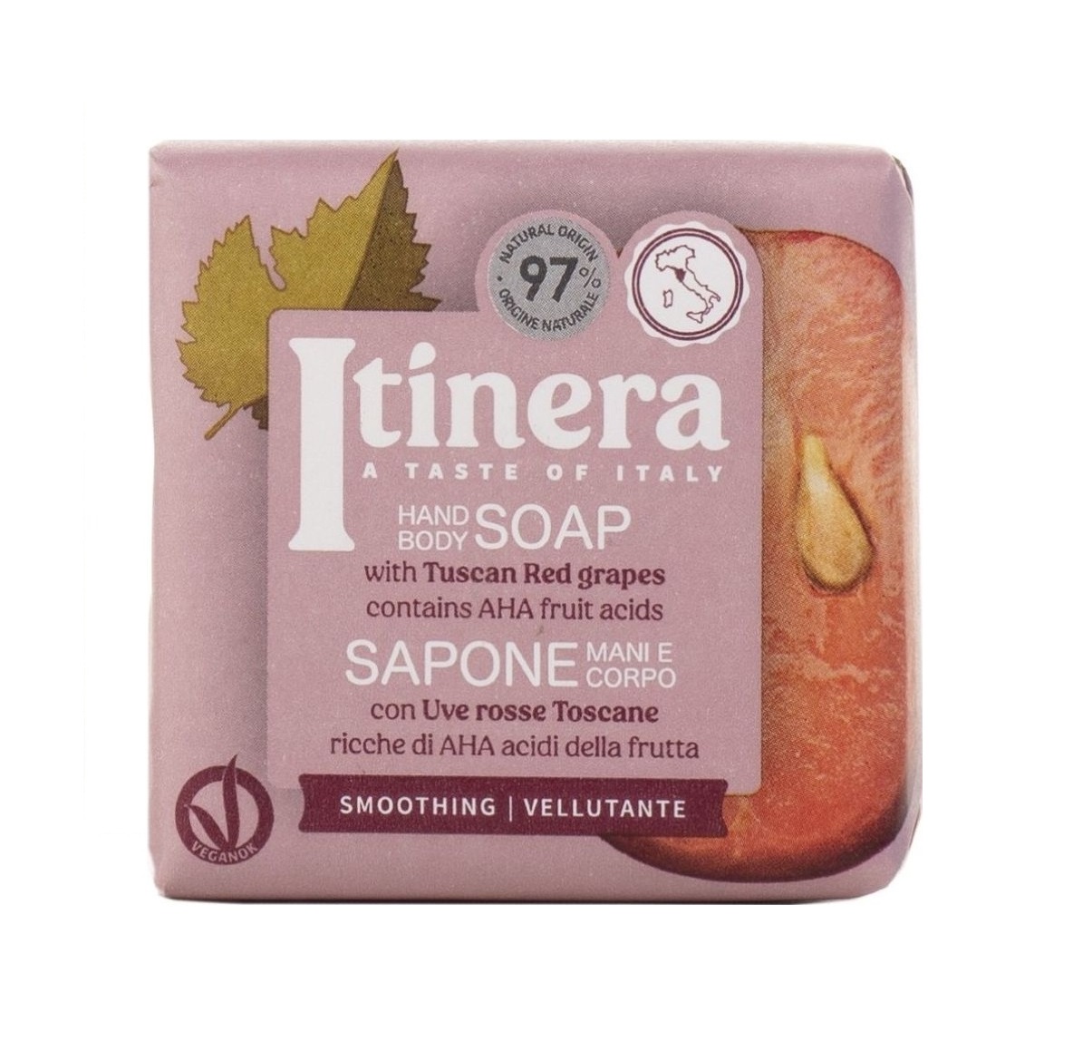 Itinera Tuhé mýdlo červené hrozny z Toskánska 100 g