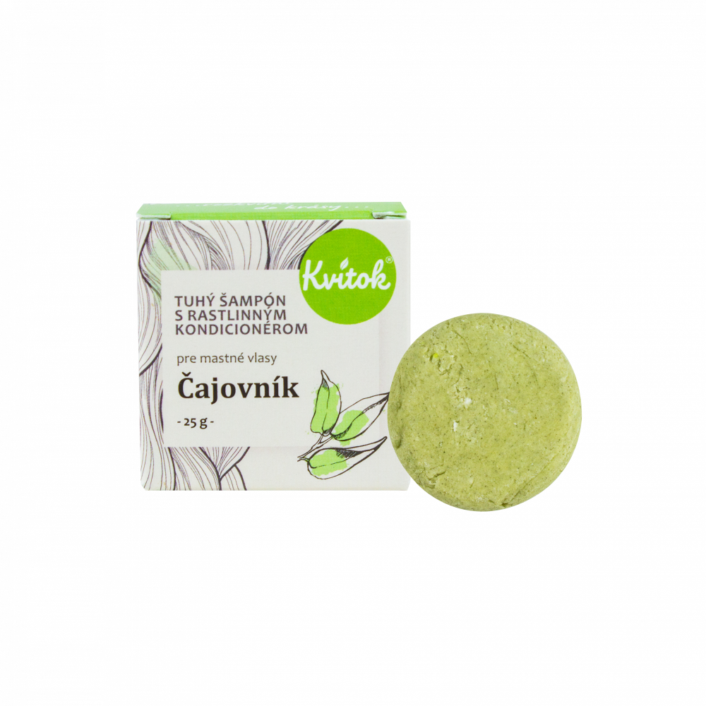 Kvitok Tuhý šampon s kondicionérem pro mastné vlasy Čajovník 25 g