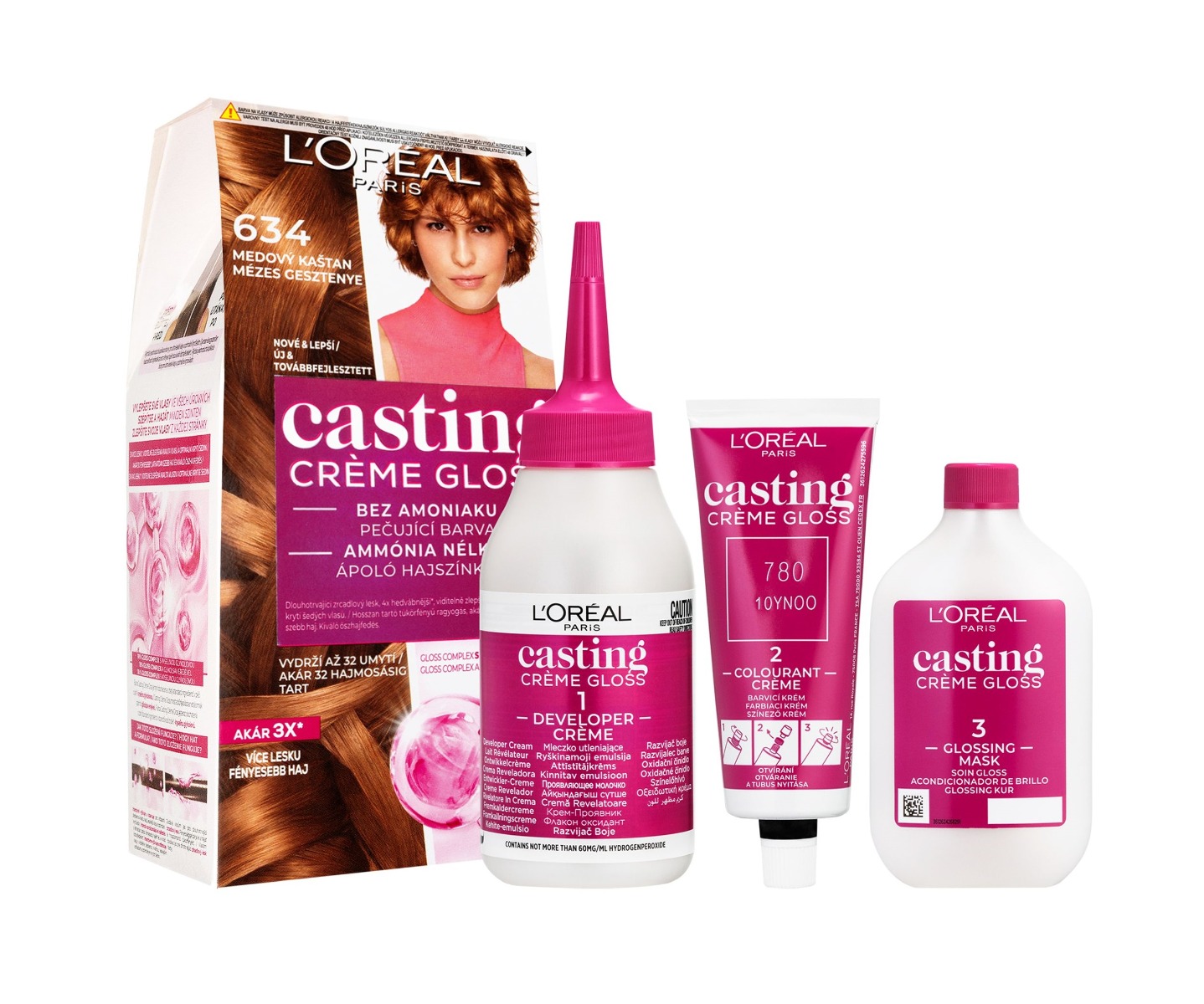 Loréal Paris Casting Creme Gloss 634 medový kaštan barva na vlasy