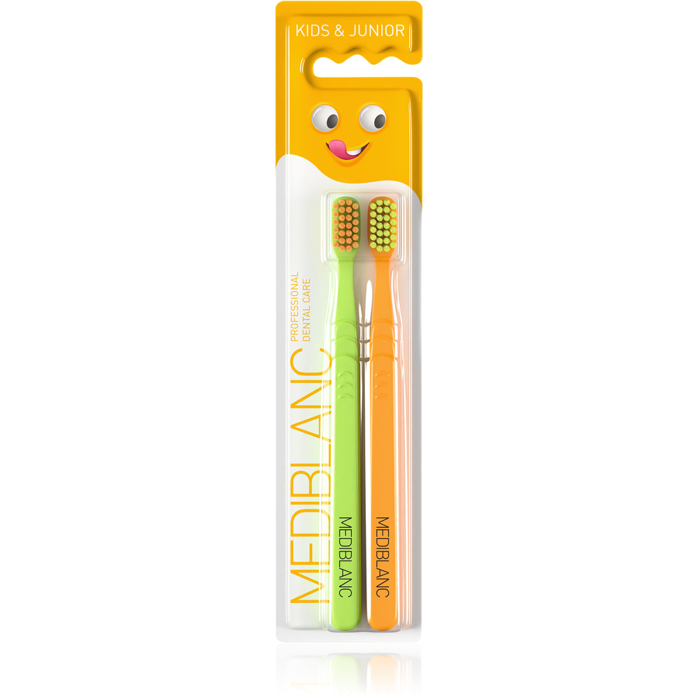 MEDIBLANC Dětský zubní kartáček Ultra Soft 2 ks zelený + oranžový