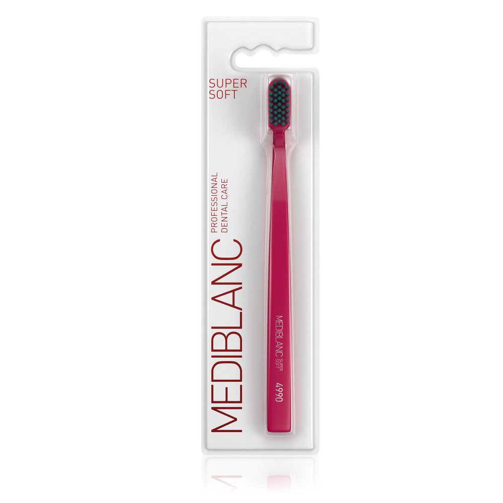MEDIBLANC Zubní kartáček Super Soft 1 ks tmavě růžový
