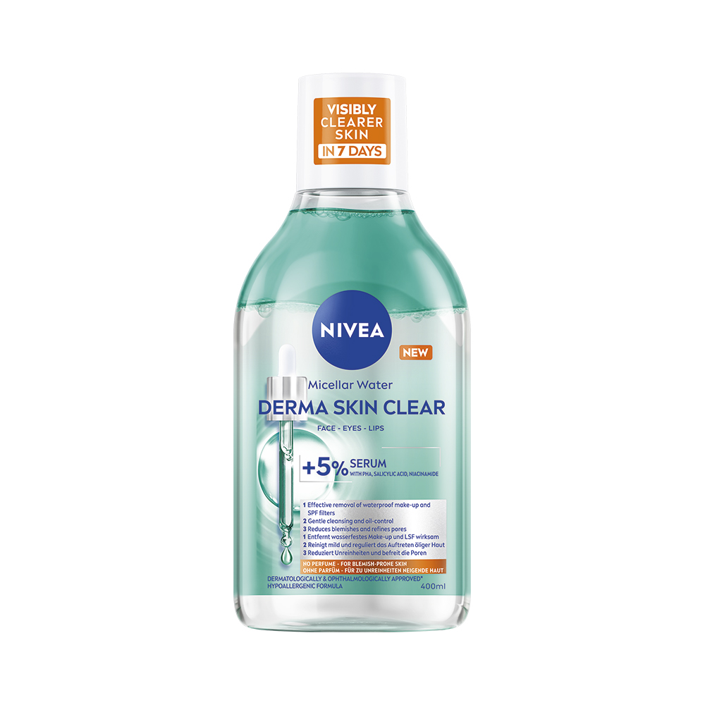 Nivea Derma Skin Clear micelární voda 400 ml