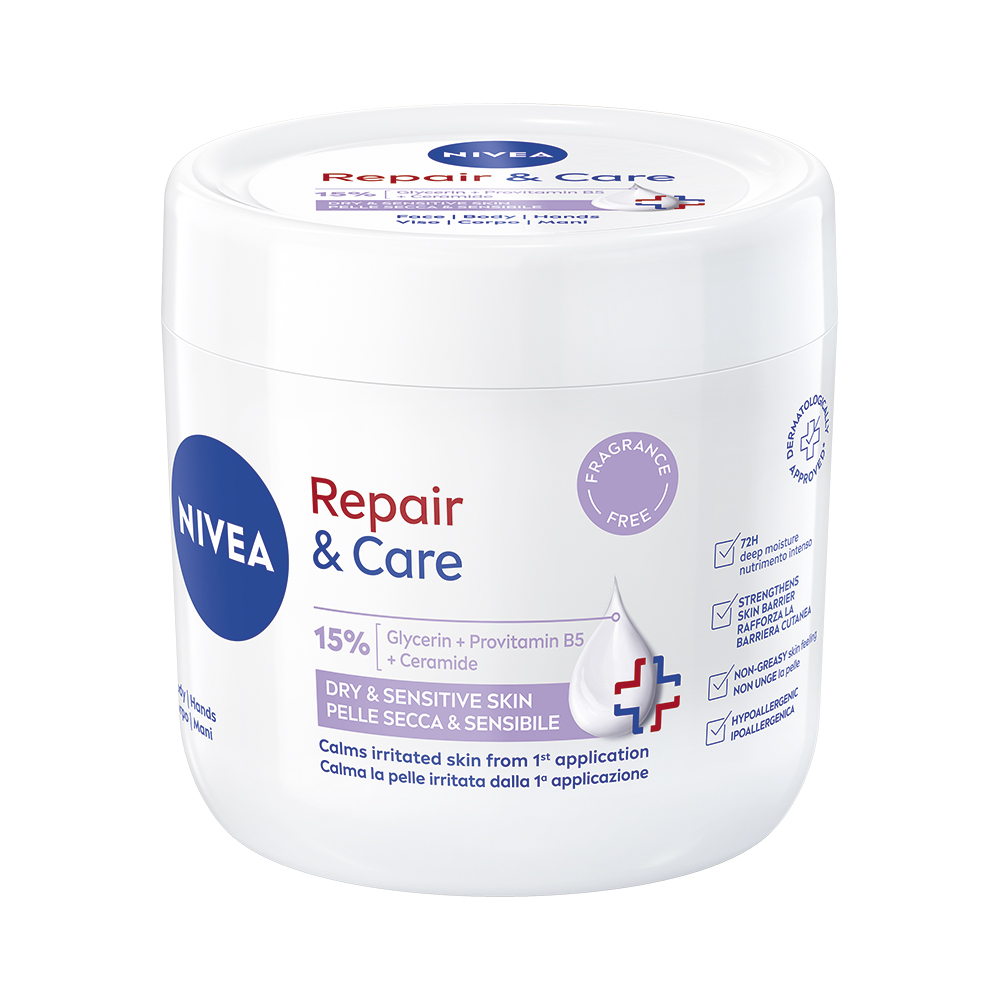 Nivea Repair&Care Sensitive tělový krém 400 ml