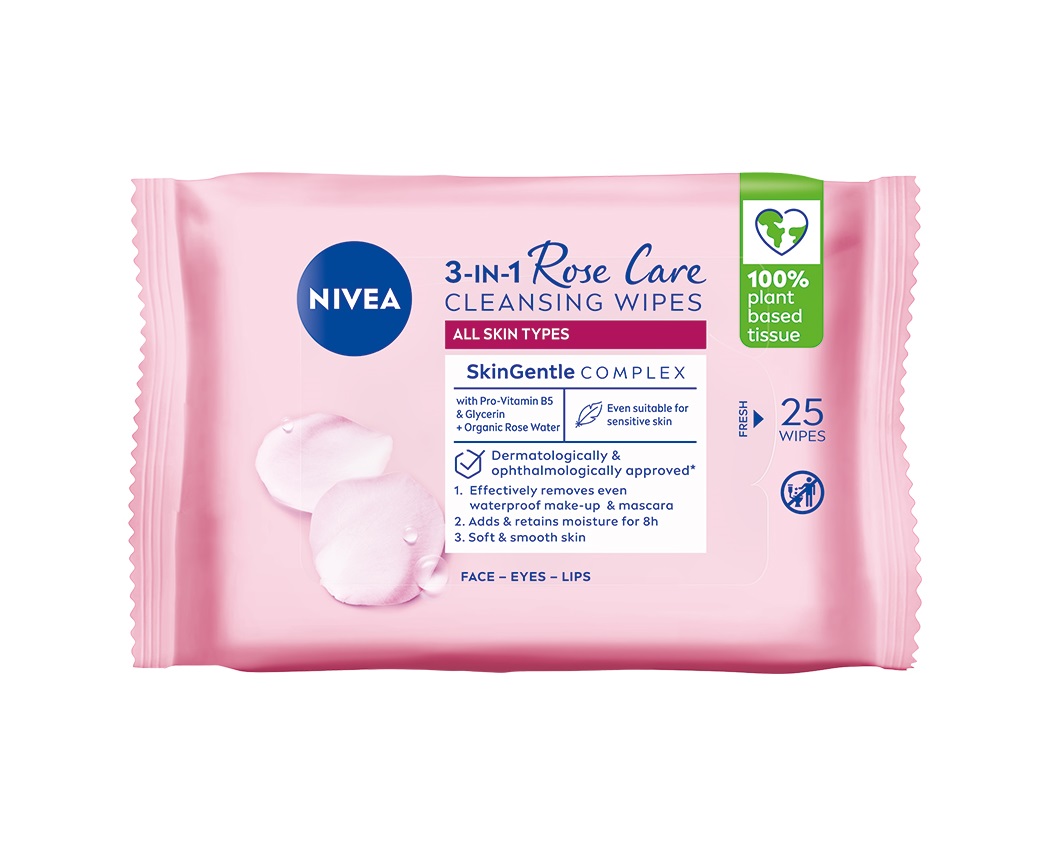 Nivea Rose Touch čisticí micelární ubrousky 35 ks