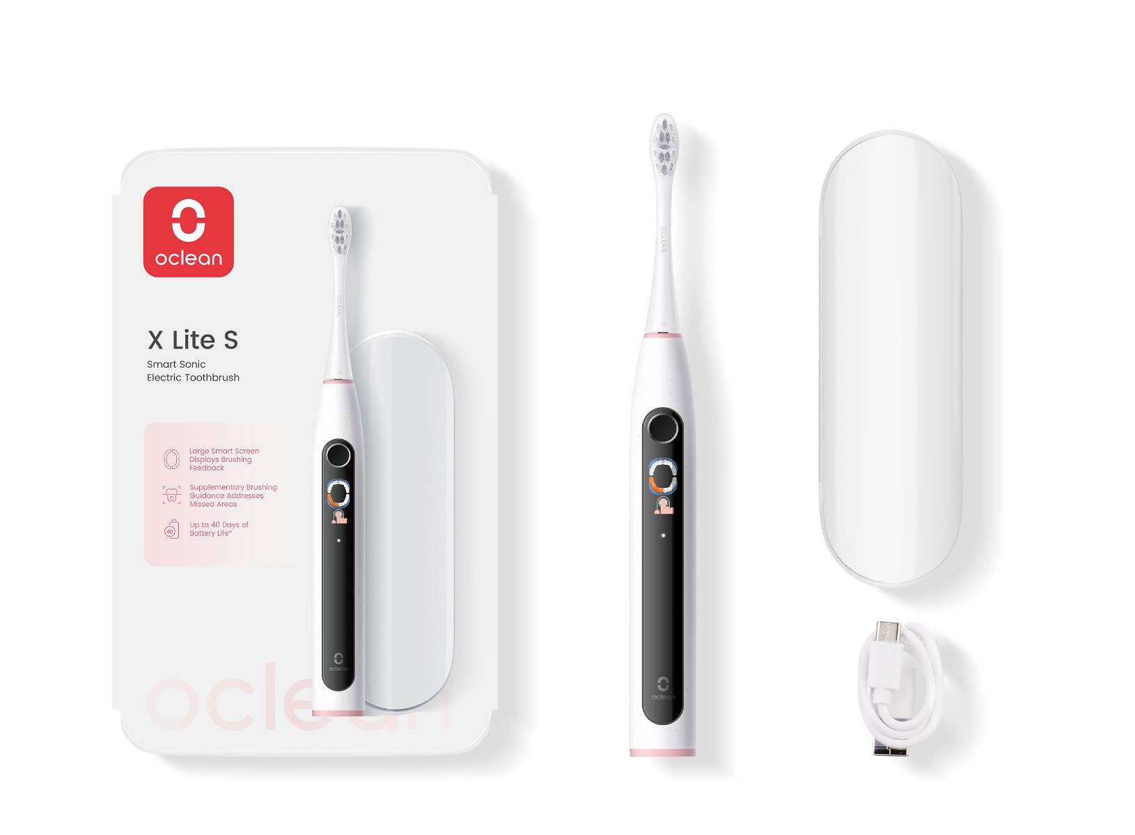 Oclean X Lite S Smart pouzdro a sonický kartáček šedý