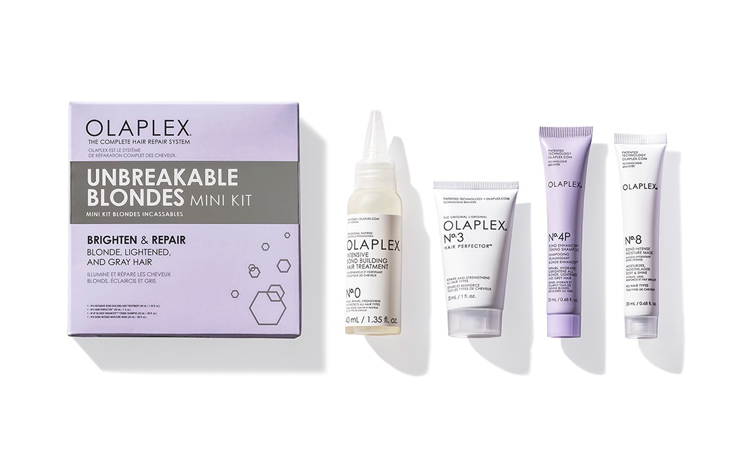 Olaplex Unbreakable Blondes Mini Kit regenerační sada na vlasy 4 ks