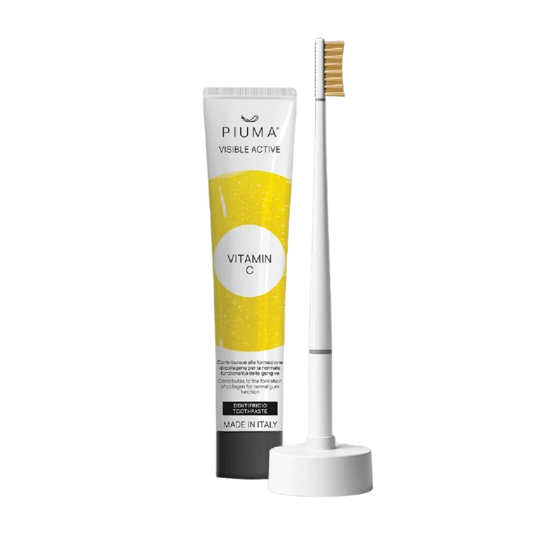 Piuma Dárkový set na péči o zuby s vitamínem C 4 ks Pure White