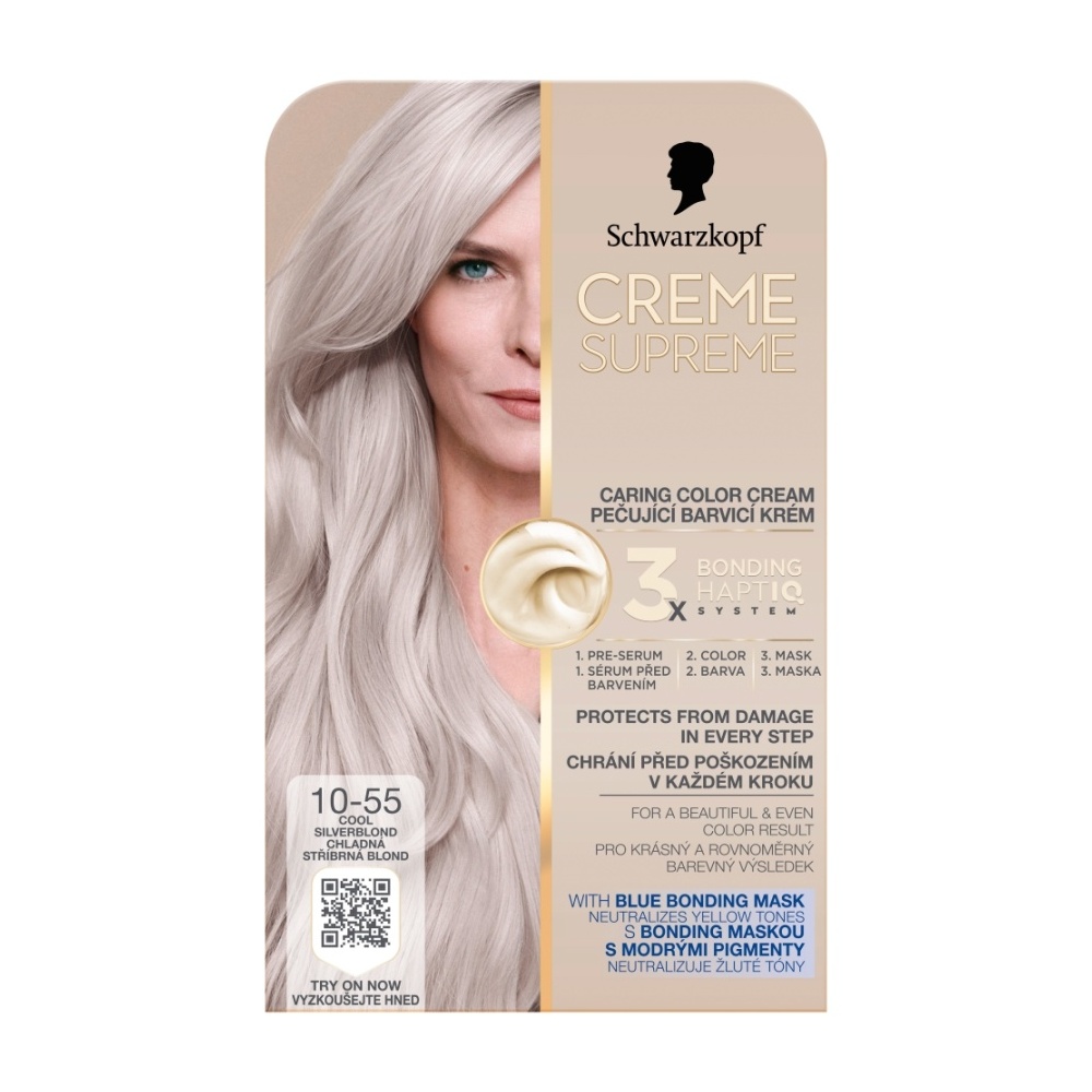 Schwarzkopf Creme Supreme 10-55 chladná stříbrná blond barva na vlasy 60 ml