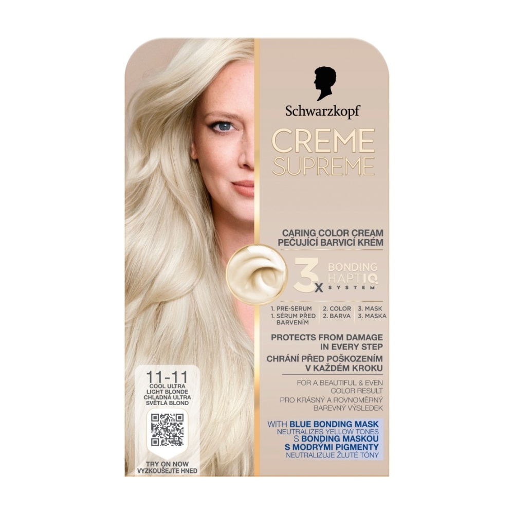 Schwarzkopf Creme Supreme 11-11 chladná ultra světlá blond barva na vlasy 60 ml