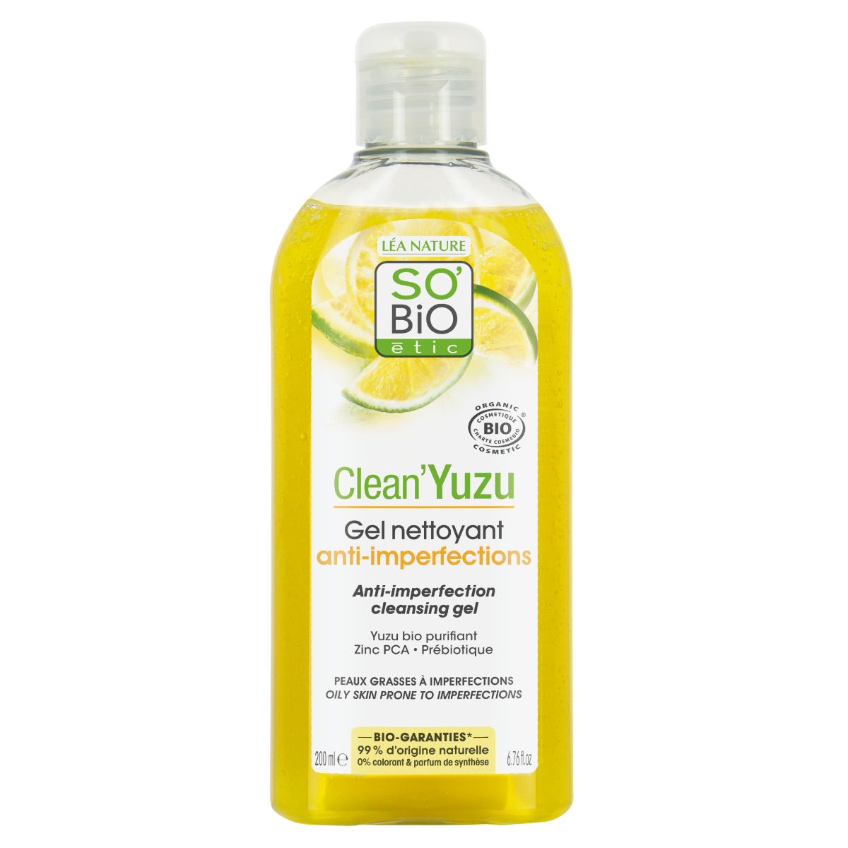 SO’BiO étic Clean Yuzu čisticí gel proti nedokonalostem pleti BIO 200 ml