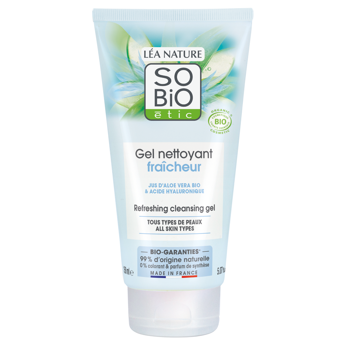 SO’BiO étic Hydratační mycí gel Aloe vera BIO 150 ml