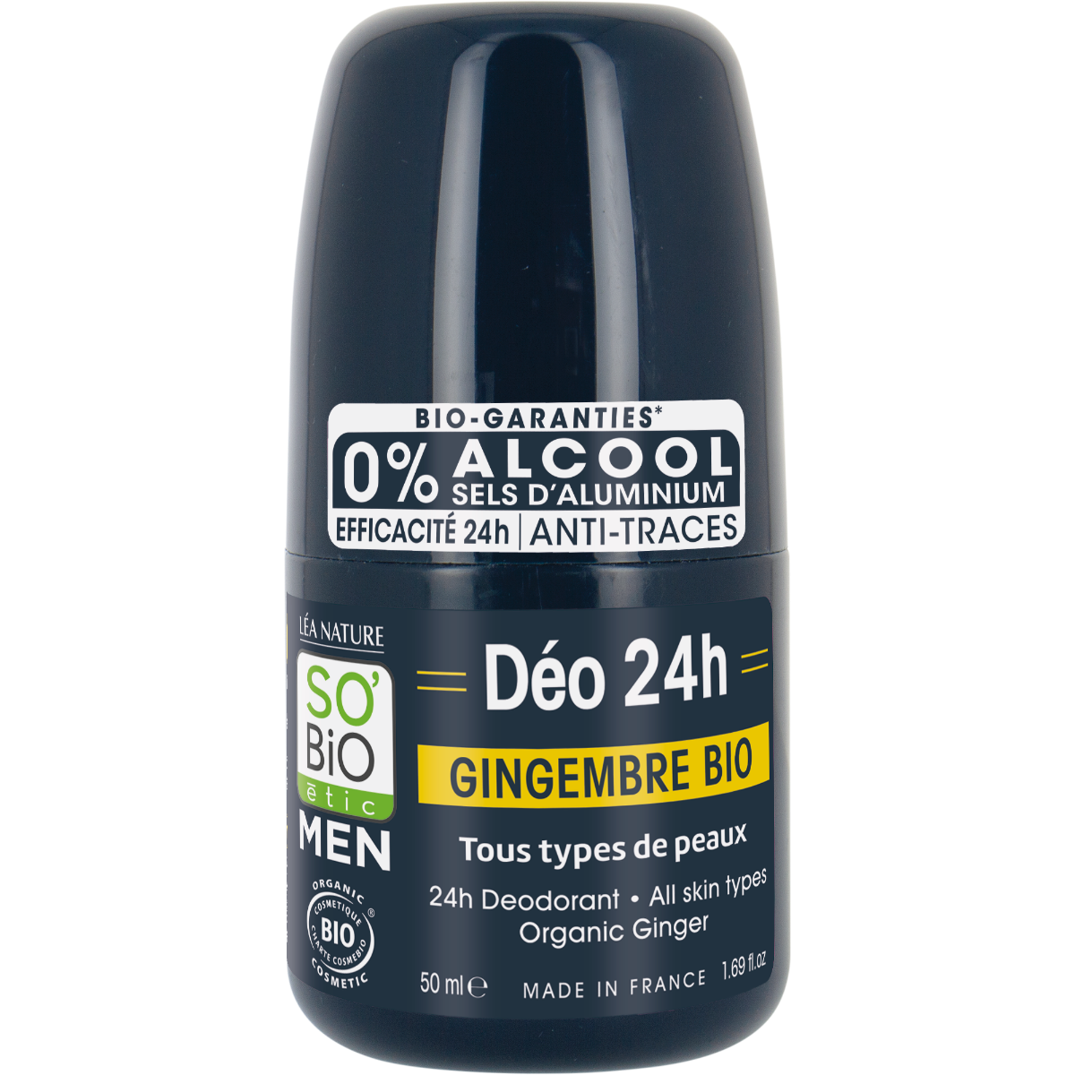 SO’BiO étic MEN Deodorant 24h zázvor BIO roll-on 50 ml