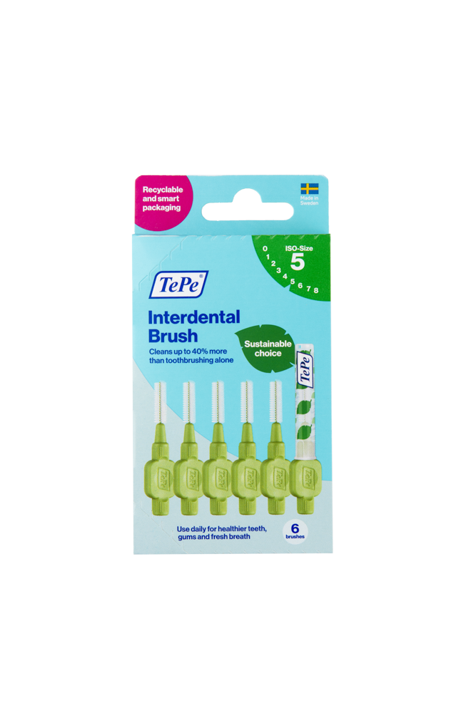 Tepe Mezizubní kartáčky zelené 0,8 mm krabička 6 ks