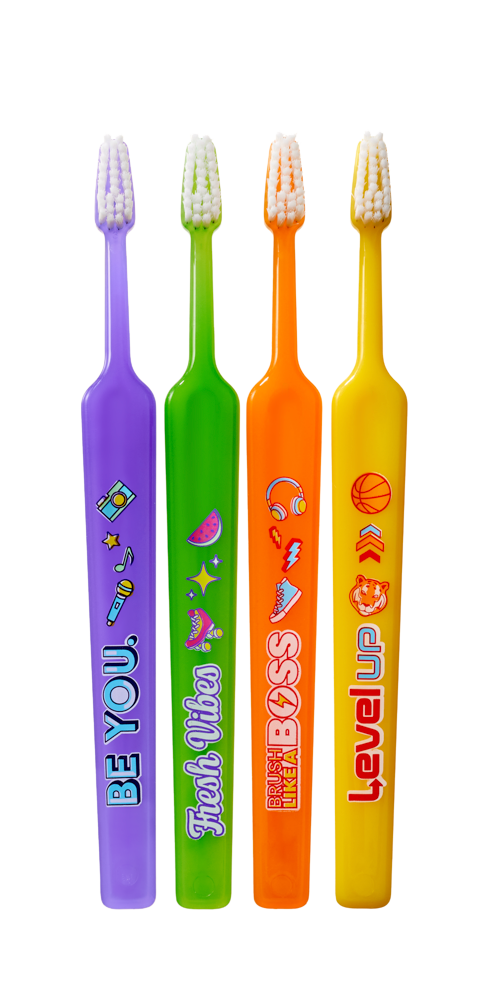 Tepe Select Compact Kids X-soft dětské zubní kartáčky 4 ks mix barev