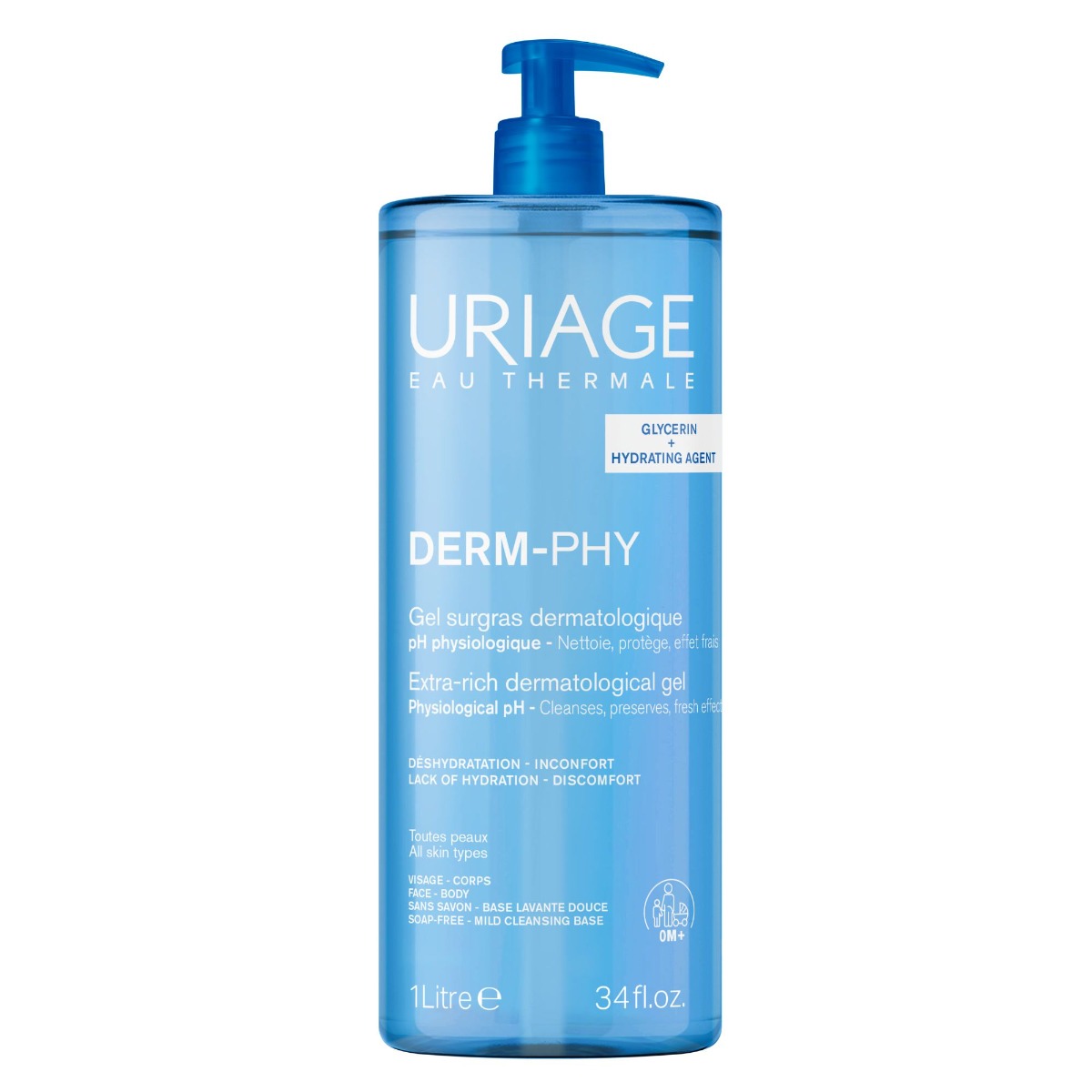 Uriage DERM-PHY Extra bohatý dermatologický gel 1000 ml