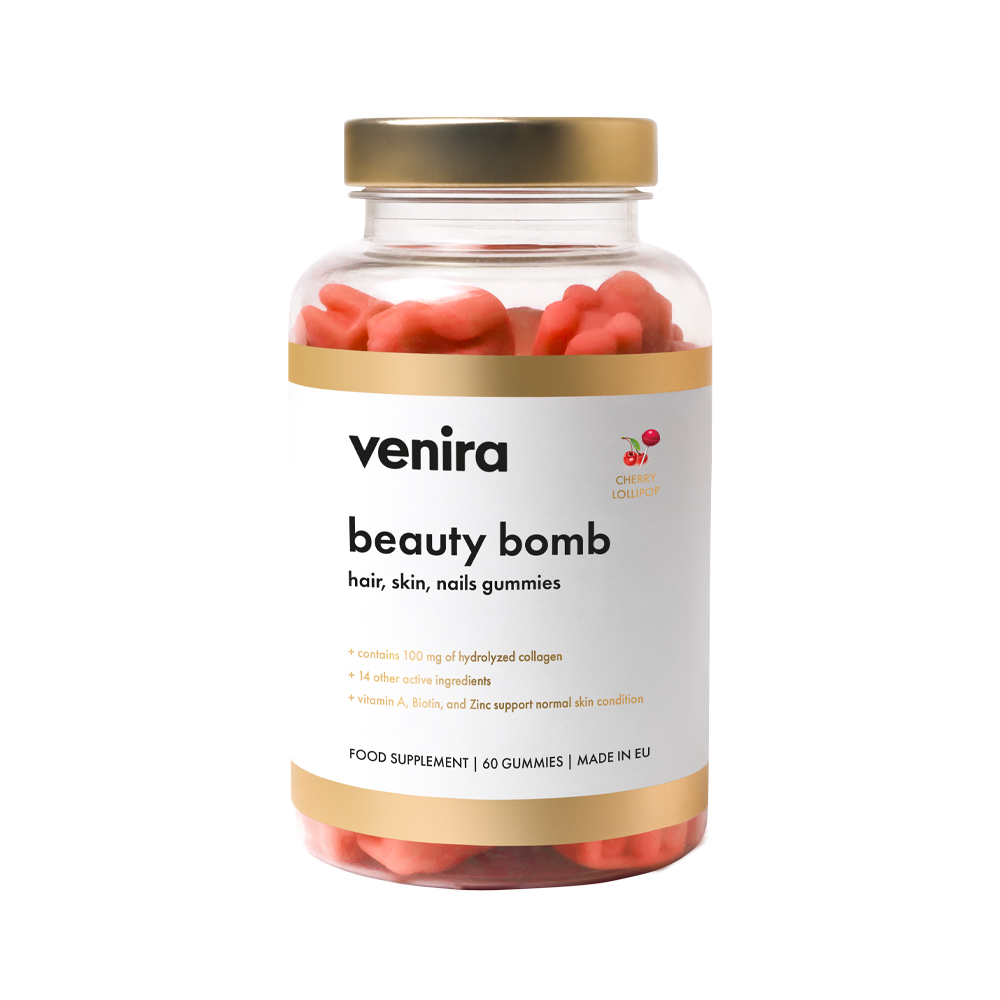 Venira Beauty bomb medvídci pro vlasy, nehty a pleť třešeň 60 ks