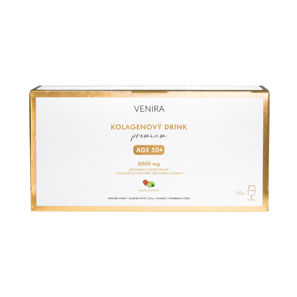 Venira Premium Kolagenový drink 50+ jahoda-limetka 30 sáčků