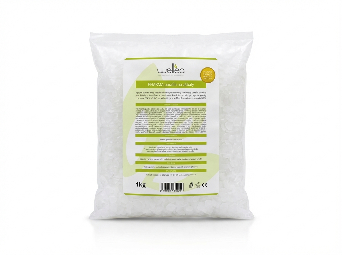 Wellea Europe PHARMA Parafín na zábaly, perličky, 52°C, 1 kg