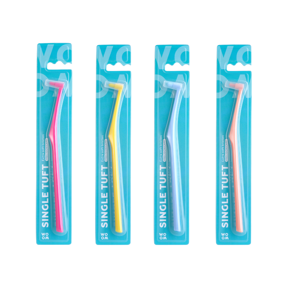 WOOM Single Tuft Extra Soft zubní kartáček 1 ks mix barev
