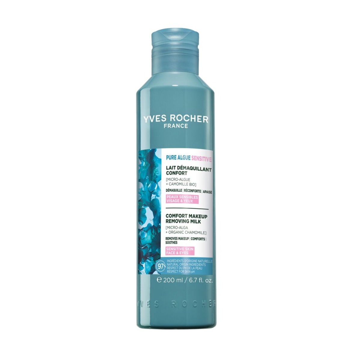 Yves Rocher Pure Algue Odličovací mléko na citlivou pleť 200 ml
