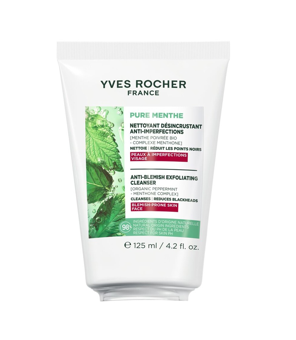 Yves Rocher Pure Menthe Čisticí gel s jemným peelingem 125 ml