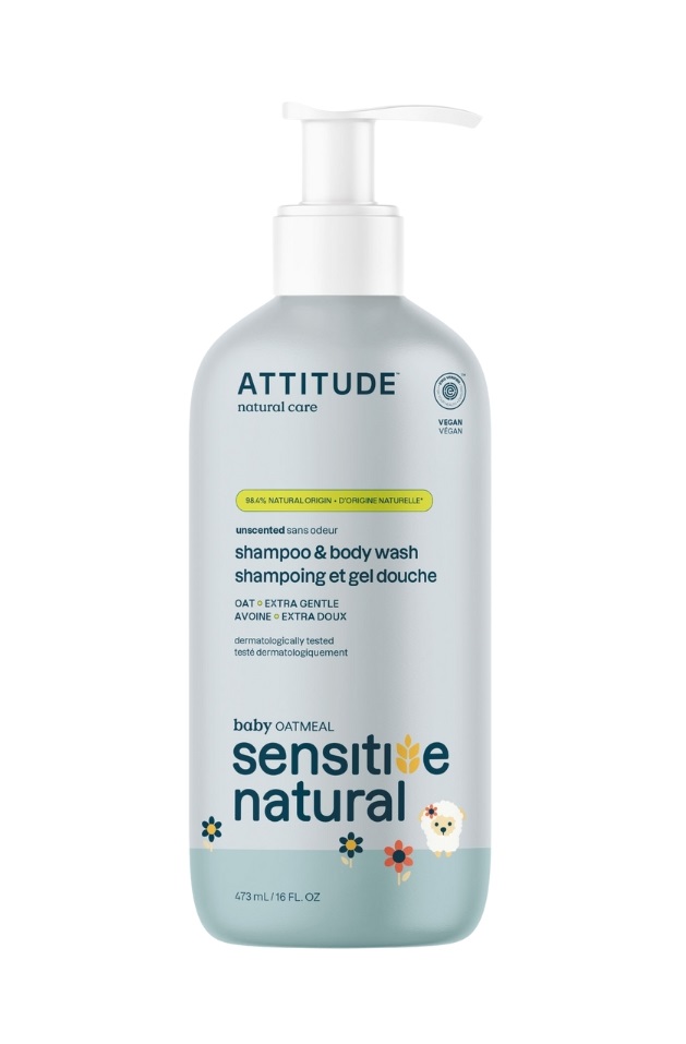 ATTITUDE Sensitive Skin Baby Dětské tělové mýdlo a šampon s ovsem 473 ml