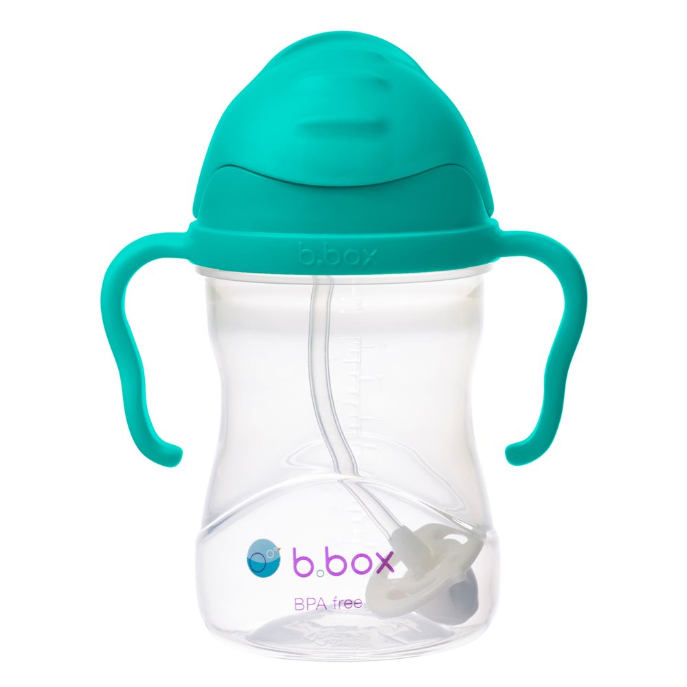 B.BOX Hrneček s brčkem - nefritově zelený 240 ml