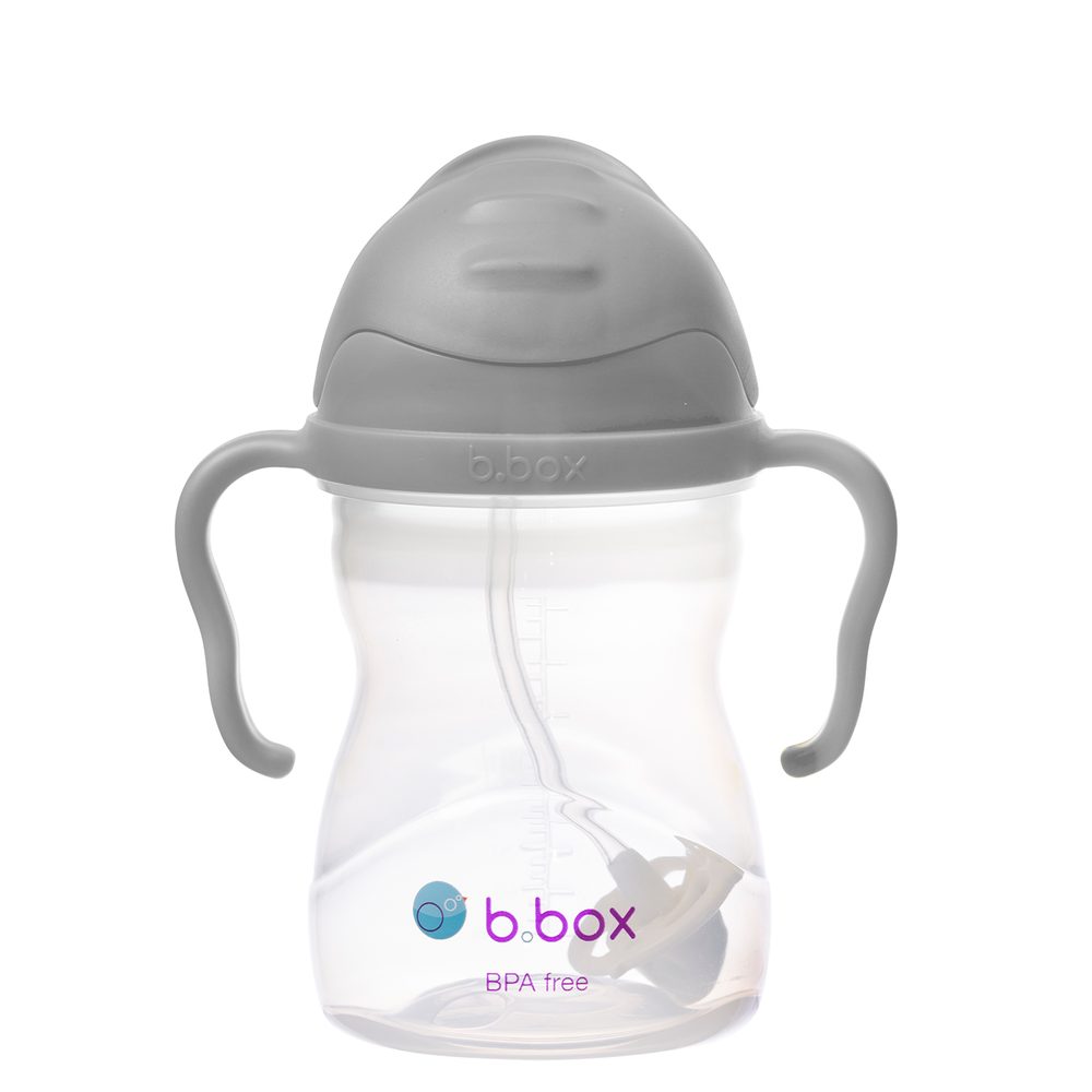 B.BOX Hrneček s brčkem - šedý 240 ml