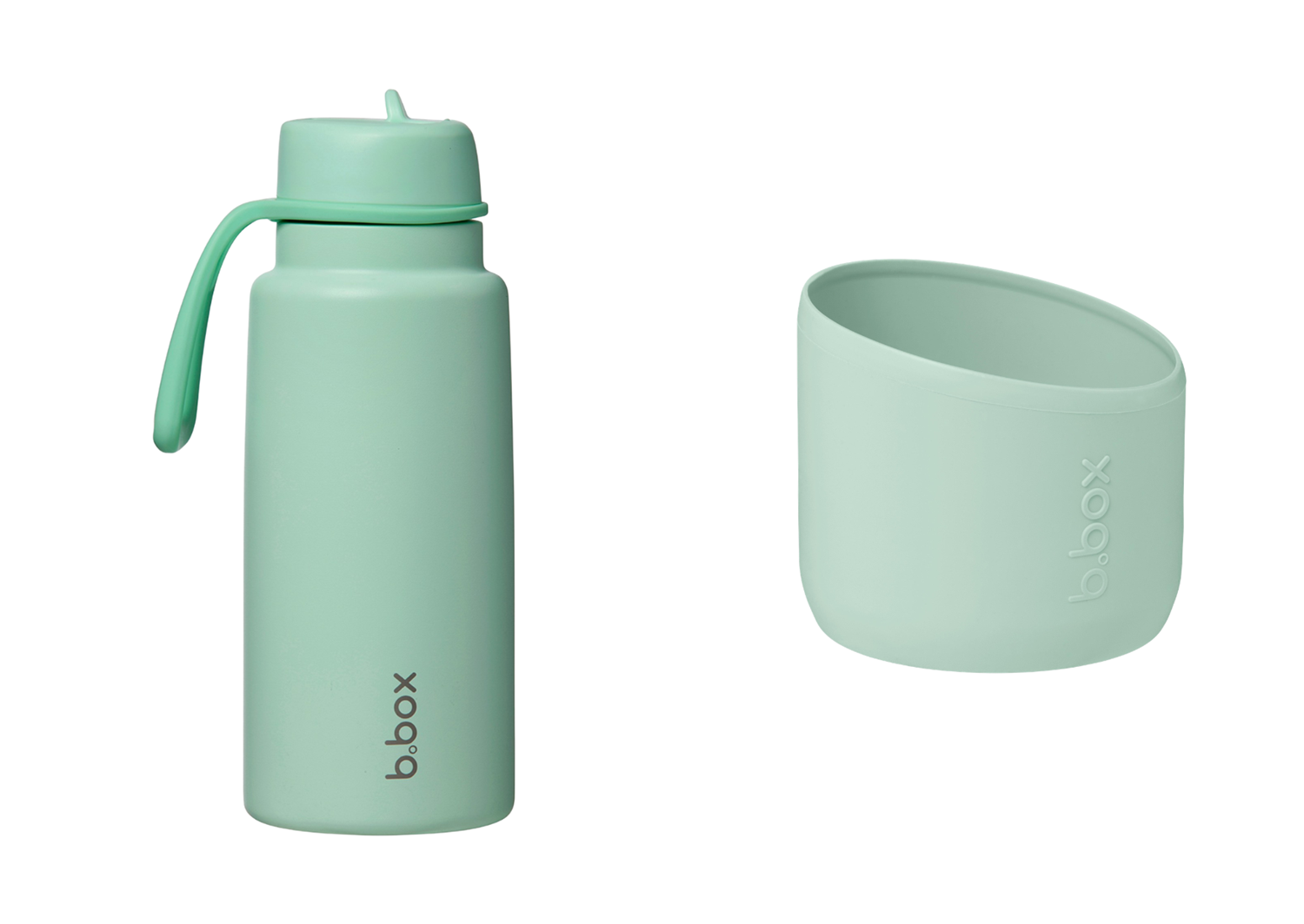 B.BOX Nerezová termolahev s brčkem 1l + Silikonový chránič - spearmint