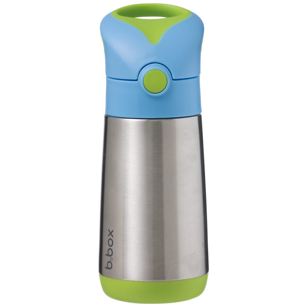 B.BOX Termoska na pití s brčkem 350 ml - modrá/zelená