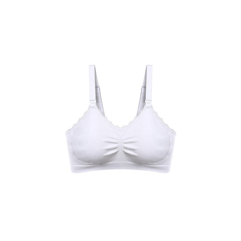 Babyono Kojící podprsenka s krajkou , bílá, E70-75 cm