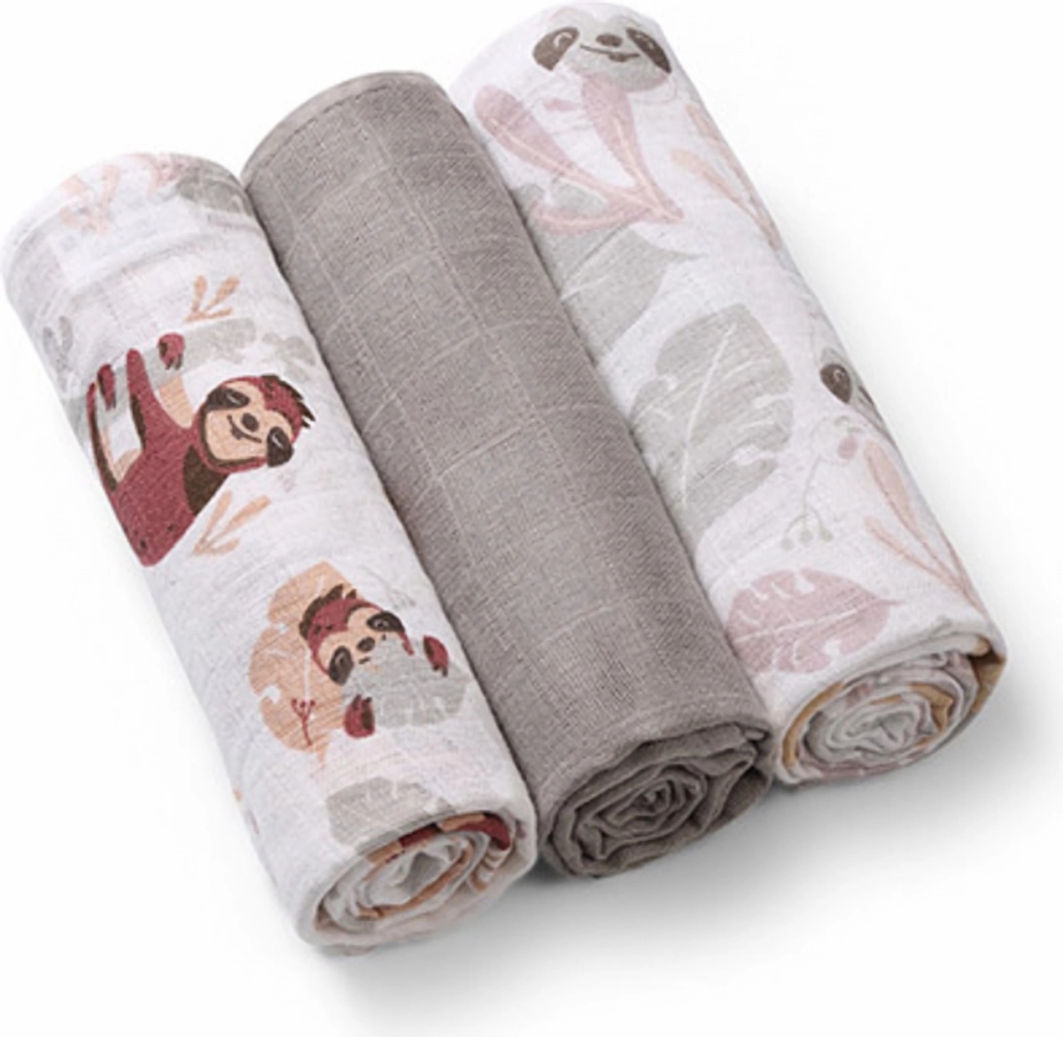 Babyono Mušelínové - super měkké plenky, 3ks, Lemur - šedé
