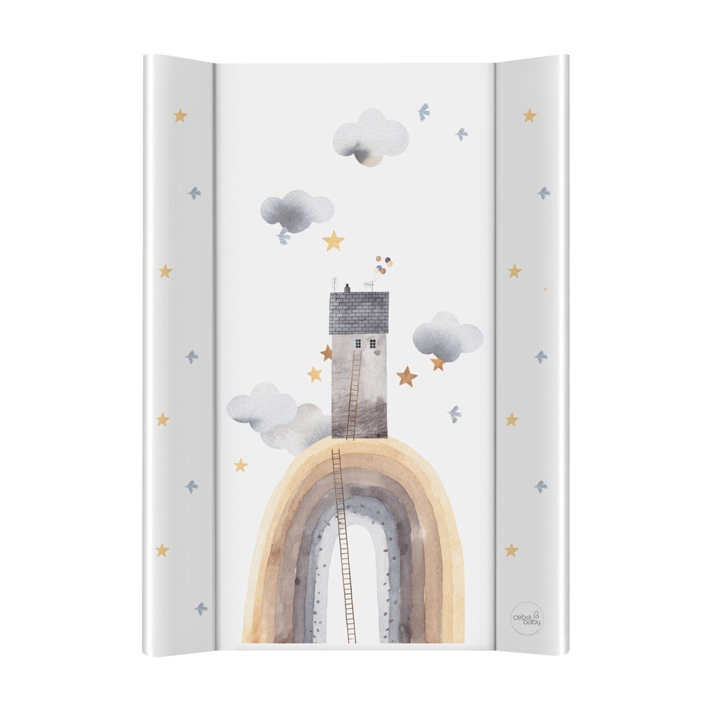 Ceba BABY Podložka přebalovací 2-hranná s pevnou deskou (50x70) Basic Rainbow Home